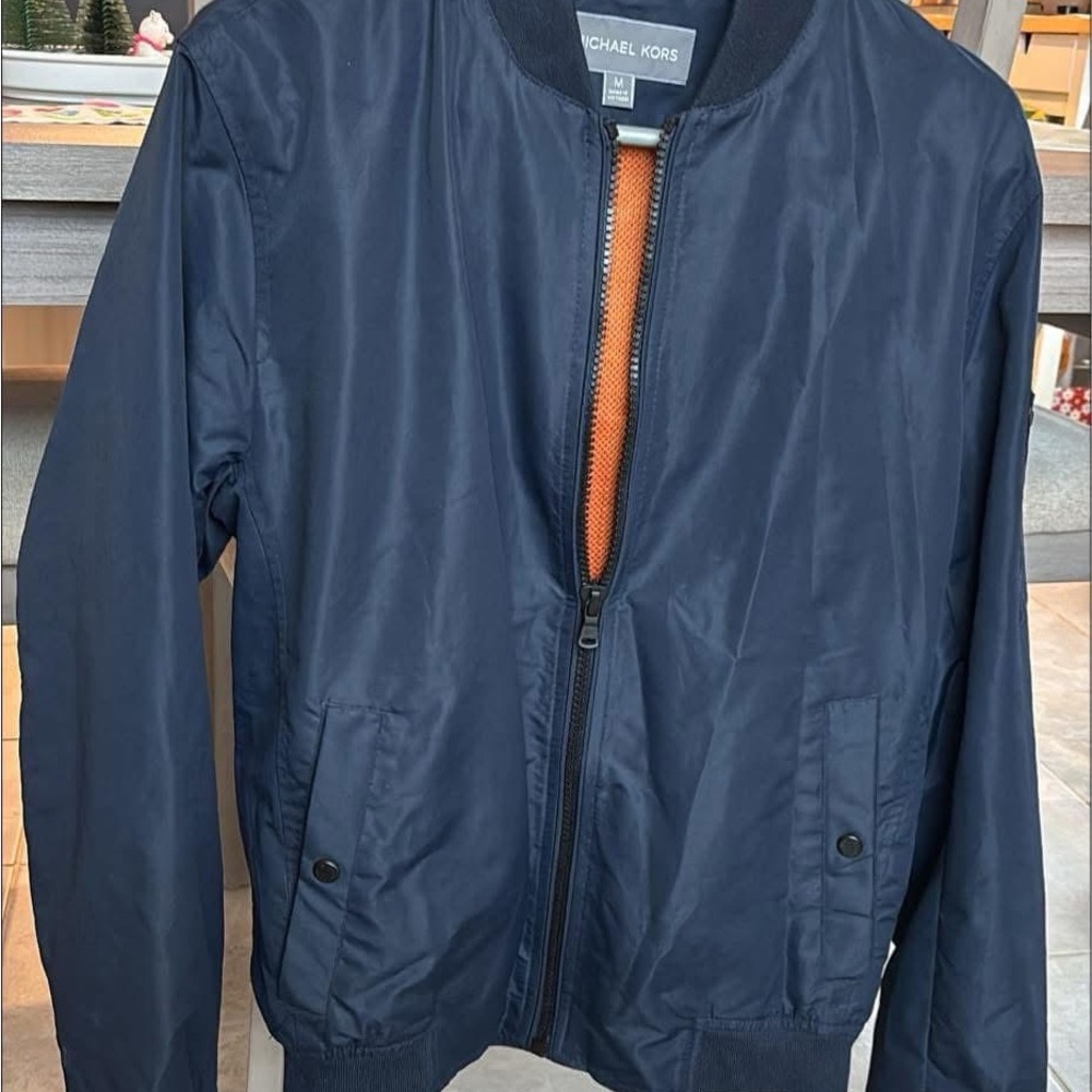 Michael Kors Navy Jacket with Orange Lining